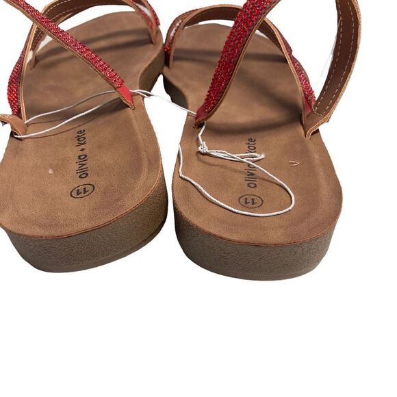 OLIVIA + KATE Women’s Sandals,Size 11,Style Hansel 64L, Red,‎ New WithoutTags - Picture 2 of 10